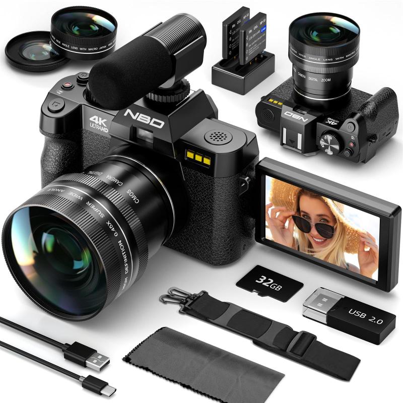その他 TV LENS Digital VIDEO CAMERA 4mm Câmera digital NBD 48MP 16X Zoom 4K Vlogging com lente macro